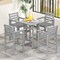 Set of 2 Patio HDPE Adirondack Bar Chairs with Wide Armrests and Inclined Backrest Perfect for Outdoor Use